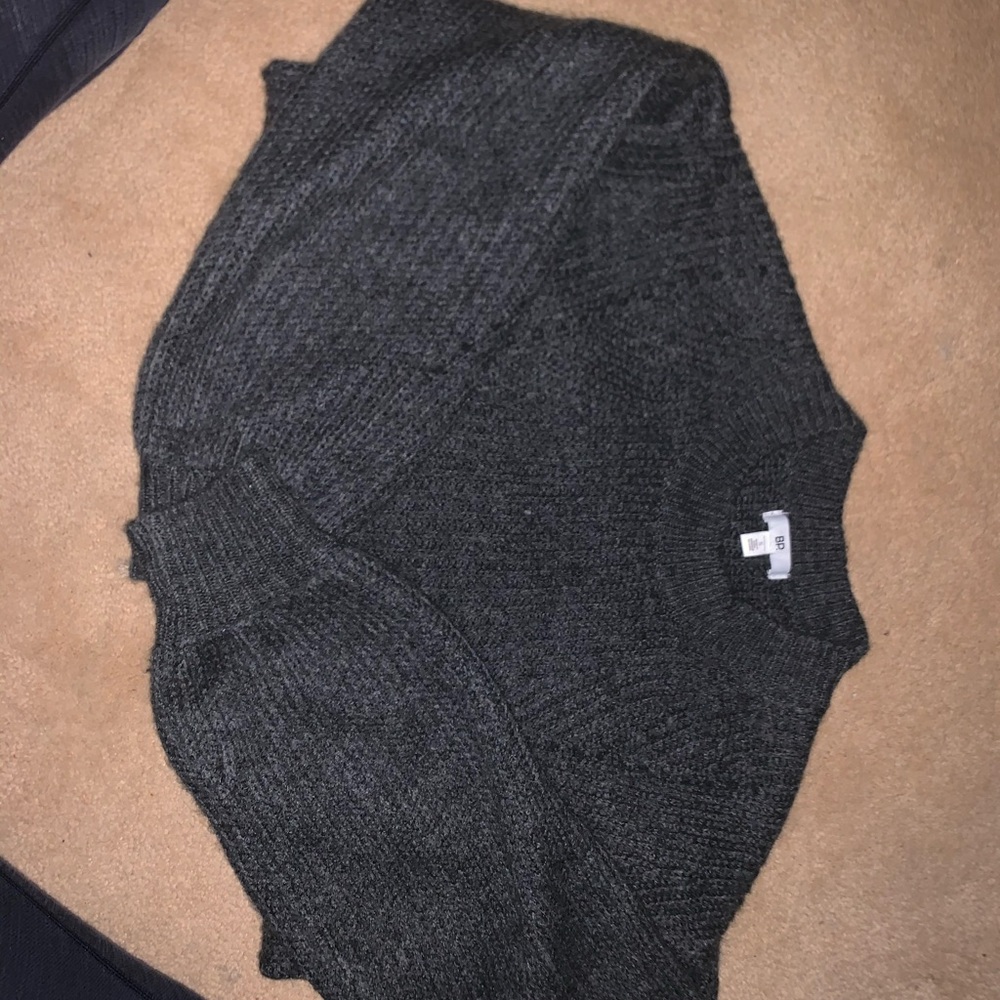 Nordstrom Puffy Sleeve Gray Wool Sweater Brand New